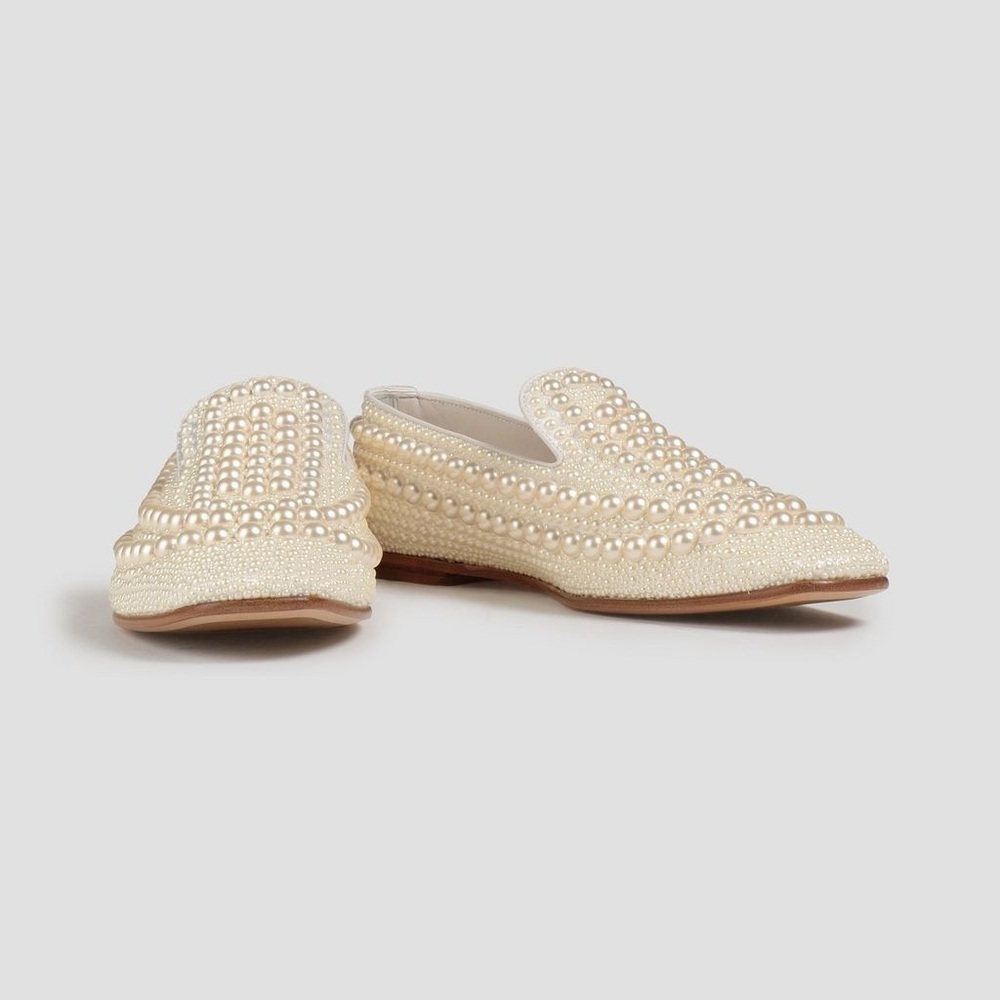JIMMY CHOO Varsha Embellished Pearl Loafers